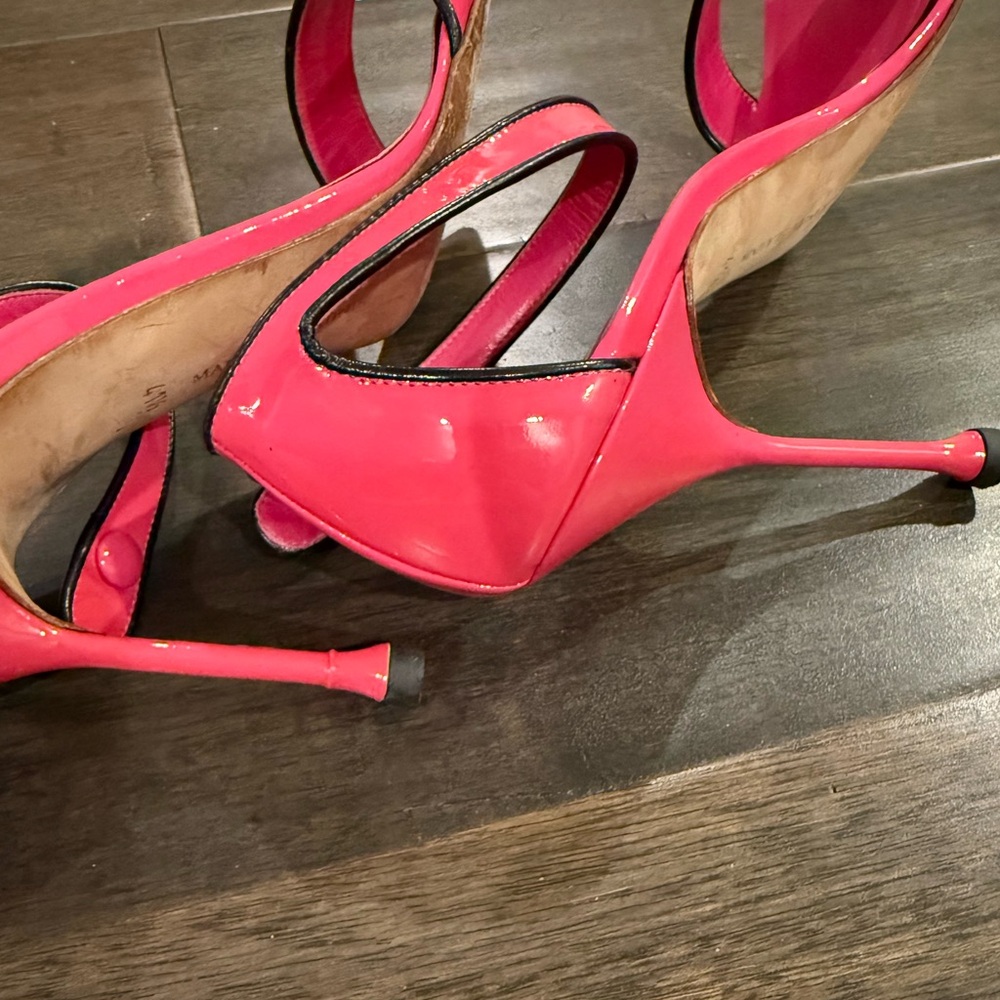 100% AUTHENTIC HOT PINK MANOLO BLAHNIK HEELS 41.5 ORIGINAL BOX - Picture 3 of 7